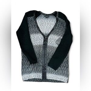 NWT Trouve Zip-up Sweater Cardigan with faux leather trim SZ M